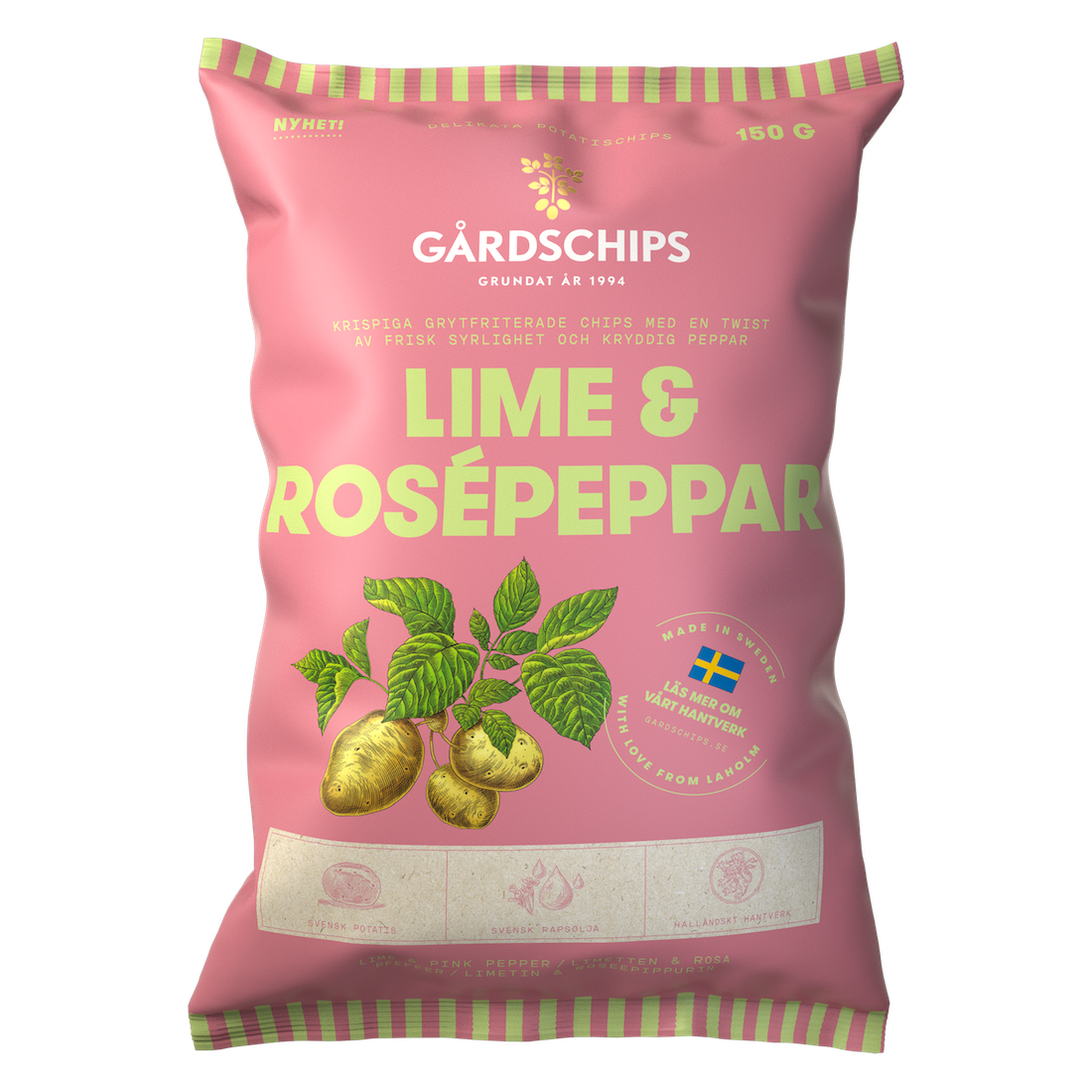 Chips Lime & Rosépeppar