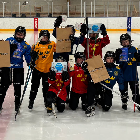 Ishockeylag från IFK Salem med produkter från Lagshoppen