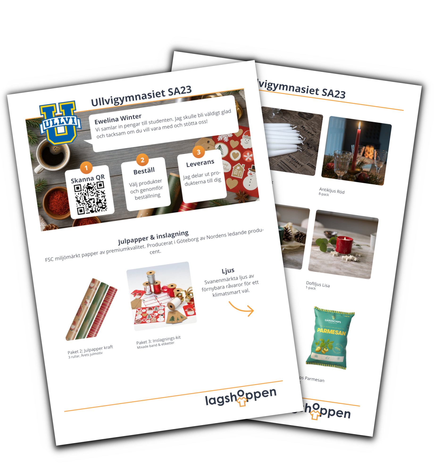 Ett säljblad och en mobiltelefon som visar hur enkelt det är att tjäna pengar