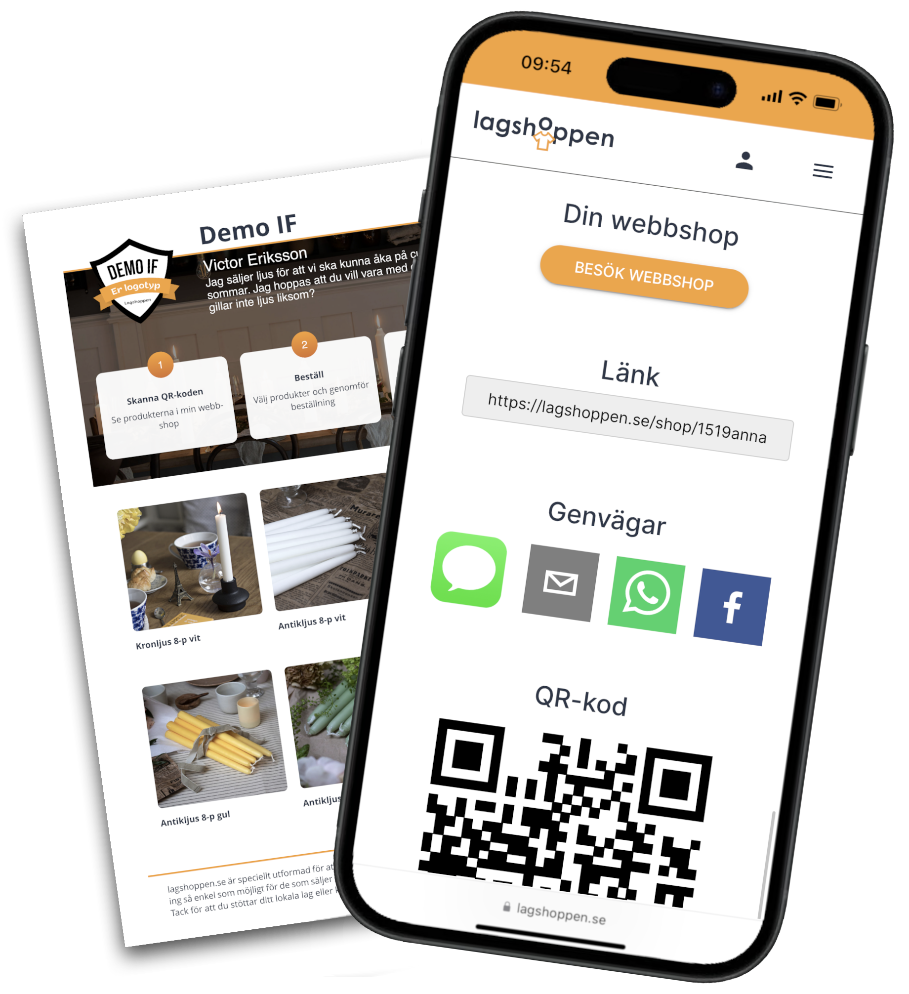 Ett säljblad och en mobiltelefon som säljverktyg